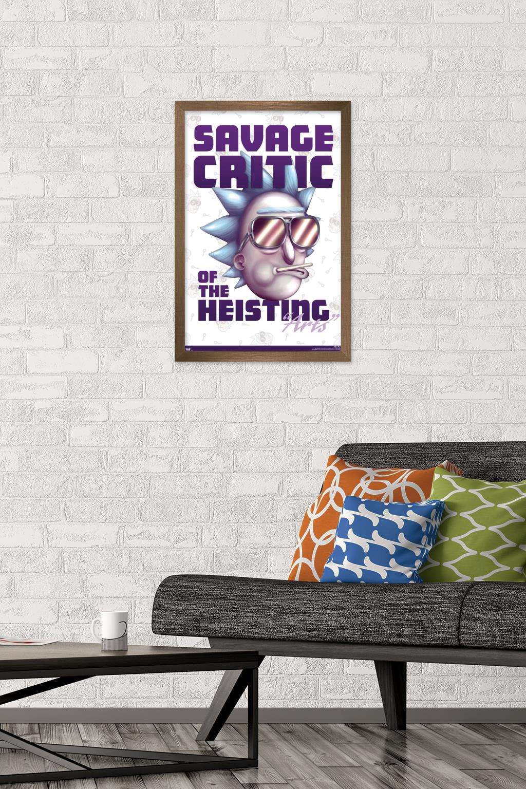 Rick And Morty - Savage Critic Wall Poster, 14.725" x 22.375", Framed
