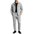 thumbnail image 2 of Miqool Men's Casual Shirt Jacket and Jogger Pants Set Long Sleeve Button Front Overshirt Elastic Waist Drawstring Trousers 2 Piece Outfit, 2 of 8