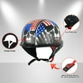 thumbnail image 3 of 1Storm Novelty Motorcycle Half Face Helmet German Style DOT Approved: HKY602 Matt Green + Black Tinted Goggle Bundle, 3 of 9