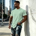 thumbnail image 5 of Yifymode Oversized Shirts for Men Vintage Short Sleeve Beach Vacation Tops Solid Casual Loose Fit Breathable Athletic T Shirts, 5 of 6