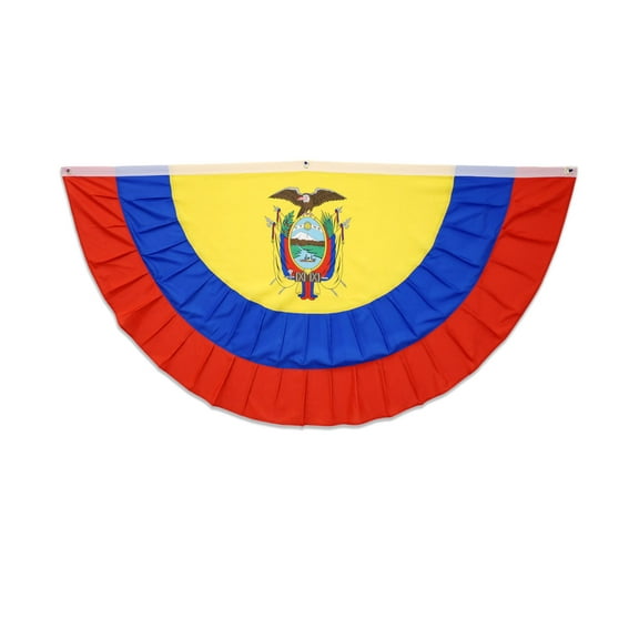 Ecuador 3x6ft Pleated Bunting Flag