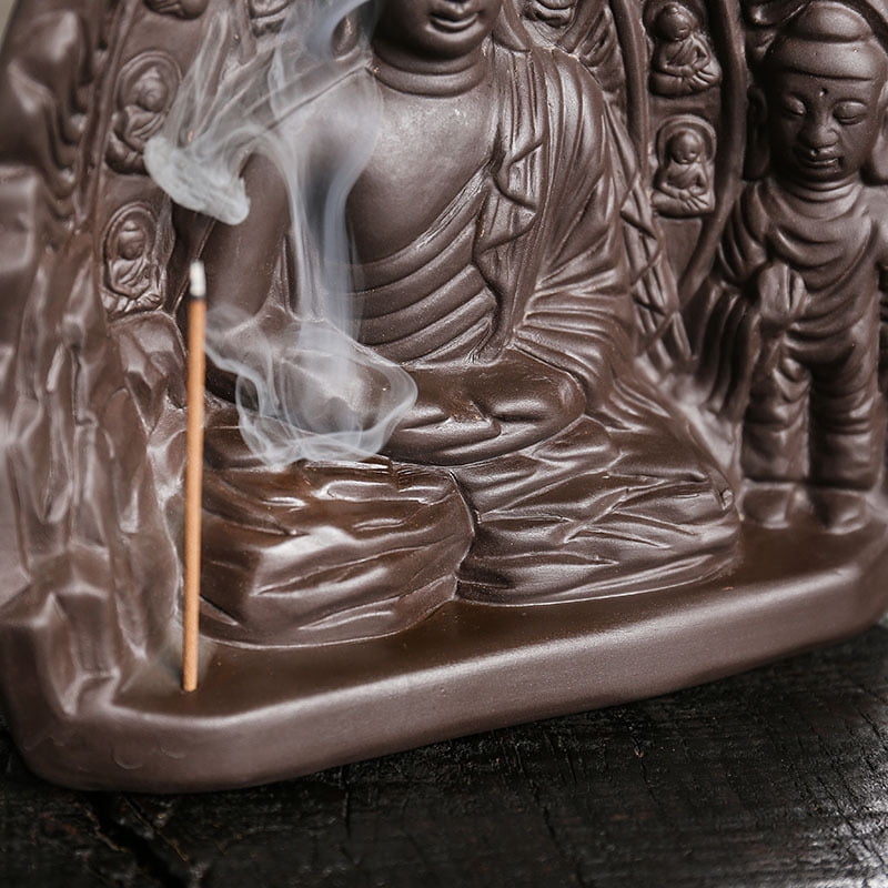 Creative Buddha Hand Incense Smoked Burner,High Mountain Flowing Water Backflow Incense Holder for Yoga Meditation Relaxation Office Gift (Waterfall)