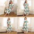 thumbnail image 6 of Women's Plus Size Nightgown Sleepwear Short Sleeve Sleep Pajamas Dress Floral Print Round Neck Nightwear Loungewear, 6 of 8