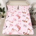 thumbnail image 2 of Homewish Bowknot Cowgirl Boot Full Size Sheets for Teens, Kawaii Western Princess Bed Sheets, Pink Bow-tie Ribbon Sheet Sets, Lightweight Room Decor, 4-Piece, 2 of 7