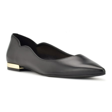 Nine West Lovlady Women's Leather Dress Flats Color: Black Leather Size: 7