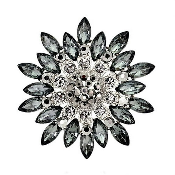 Women Fashion Flower Brooch Crystal Rhinestone Jewelry for Wedding Party Gift