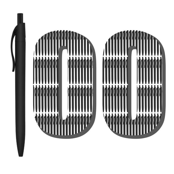 Bolígrafo retráctil Deegtran Click de 1,0 mm, tinta negra, 100 unidades