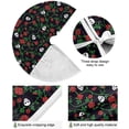 thumbnail image 2 of FMSHPON Rose Flower Skull Day of Dead Floral Xmas Christmas Tree Skirt Stand Mat for Holiday Party Decoration Indoor Outdoor 36 inches, 2 of 6