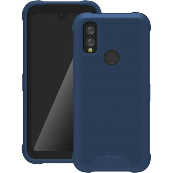 Wireless PROTECH Case Compatible with Kyocera DuraSport 5G Phone Model C6930, Durable Slim Flexible Cover Case with Drop Protection (Navy Blue)