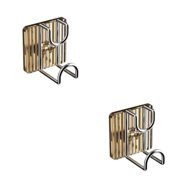 Monstrate Gancho autoadhesivo Ganchos para lavabo Estante de almacenamiento para baño Soporte para ahorrar espacio sin perforaciones Colgador Dorado champagne 2Conjunto