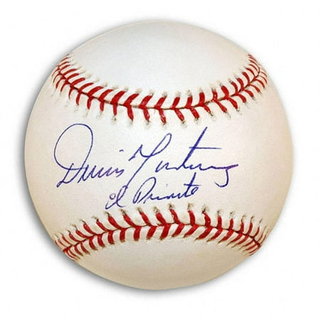 MLB - Dennis Martinez Autographed Baseball with El Presidente Inscription