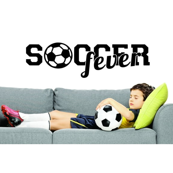 Custom Decals Soccer Ball Fever Sport Quote Teen Boy Girl 20x30 Inches
