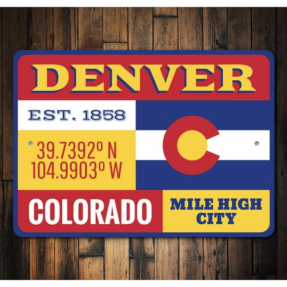 Denver Novelty Sign, Metal Wall Decor - 10x14 inches