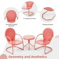 thumbnail image 4 of GONICHA 3-Piece Patio Bistro Retro Metal Outdoor Seating Conversation Set,2 C-Spring Motion Armchairs and Round Side Table,Pink, 4 of 6