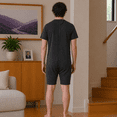 thumbnail image 3 of Kaycey Adaptive Clothing Zipback Jumpsuit, Short Sleeve Short Leg, Charcoal, Small, 3 of 10