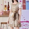 thumbnail image 5 of ZGRBOU Women's German Dirndl Dress Traditional Bavarian Floral Lace Dress Off Shoulder Pleated Skirt Oktoberfest Costumes, 5 of 7