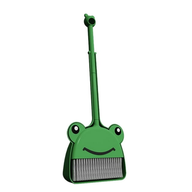 Mini Cleaning Toy Set with Cute Frog Design, Pretend Play Household Tools for Encouraging Helpfulness, Durable Play Broom And Dustpan for Imaginative Play