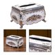 thumbnail image 5 of Caja de pañuelos Macarena sostenedor del tejido plateado y blanco, 5 of 7