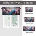 thumbnail image 6 of Peacock Valance Curtain for Kitchen Retro Floral Elegant Bird Watercolor Peacock Feather Privacy Decorative Rod Pocket Short Window Valance Curtains 54 by 18 in, 1 Panel, 6 of 6
