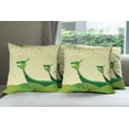 thumbnail image 6 of Ambesonne Dragon Throw Pillow Cover 4 Pack, Tatsu Mythical Animal, 20", Pistachio and Fern Green, 6 of 7