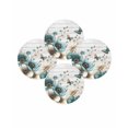 thumbnail image 7 of 15 Inch Round Placemats Set of 4, Teal Tulip Butterfly Non Slip Heat Insulation PP Table Mats, Beige Turquoise Floral Grey Wooden Washable Place Mats for Kitchen Dining Party Table Decor, 7 of 7