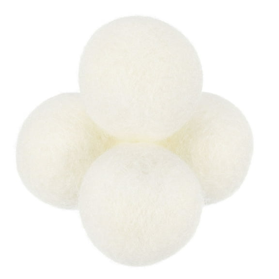 Uxcell 4 Packs Dryer Balls, 1.2 Inches Wool Dryer Balls for Dryer Laundry, White