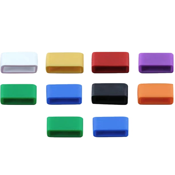 BRIGHTFUFU 10pcs Correa de reloj Bucles Correa de reloj Anillos móviles Accesorios de correa de reloj de bisel de silicona - 20 mm (aleatorio)