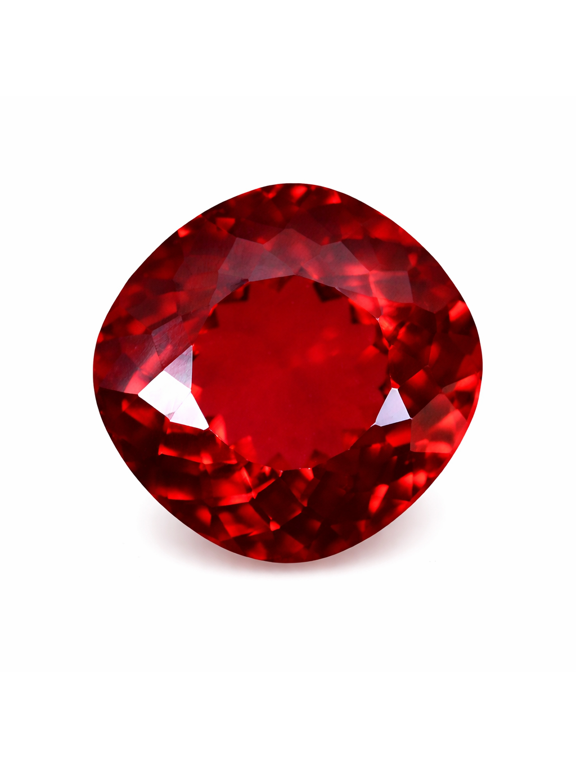Gemsgrowth Natural Red Burmese Ruby Loose Gemstone, 12 Carat, Square Cushion, Certified, for Jewelry Making, Pendant, Ring, Necklace, Engagement