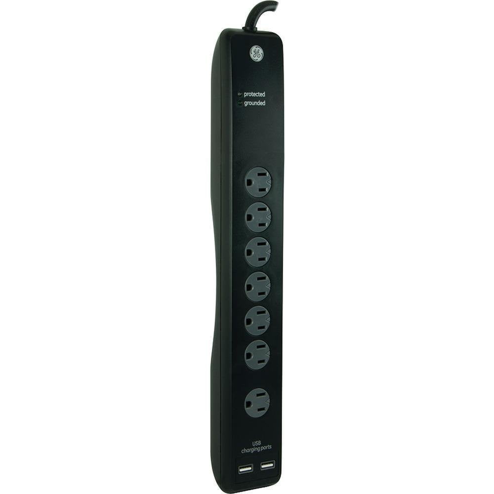 GE 7 Outlet Surge Protector Power Strip 4&#39; Cord