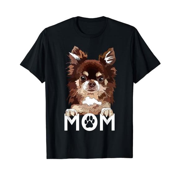 Chihuahua Long Haired Chihuahua Long Hair Mom Mama Dog Lover T-Shirt