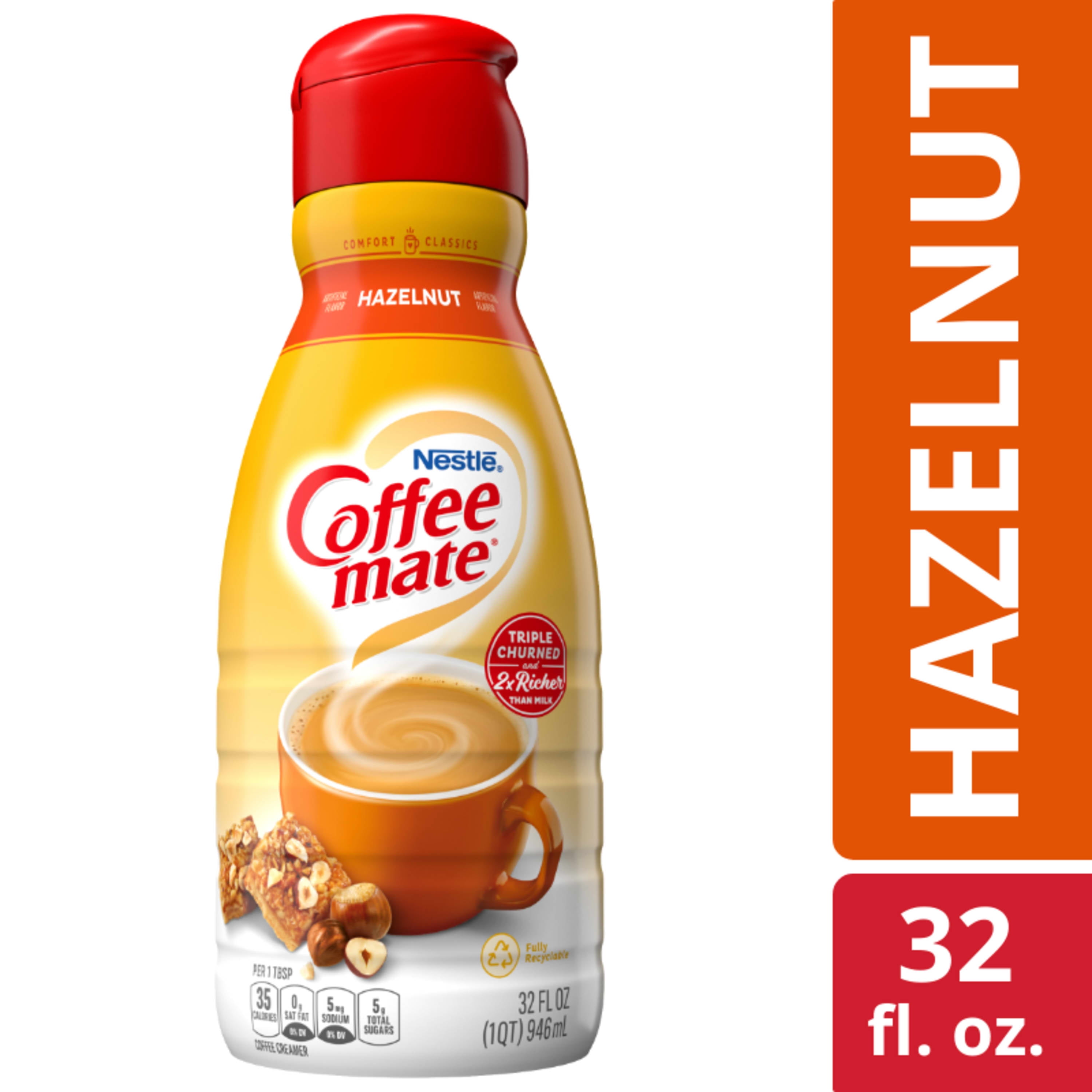 Nestle Coffee mate Hazelnut Liquid Coffee Creamer, 32 fl oz