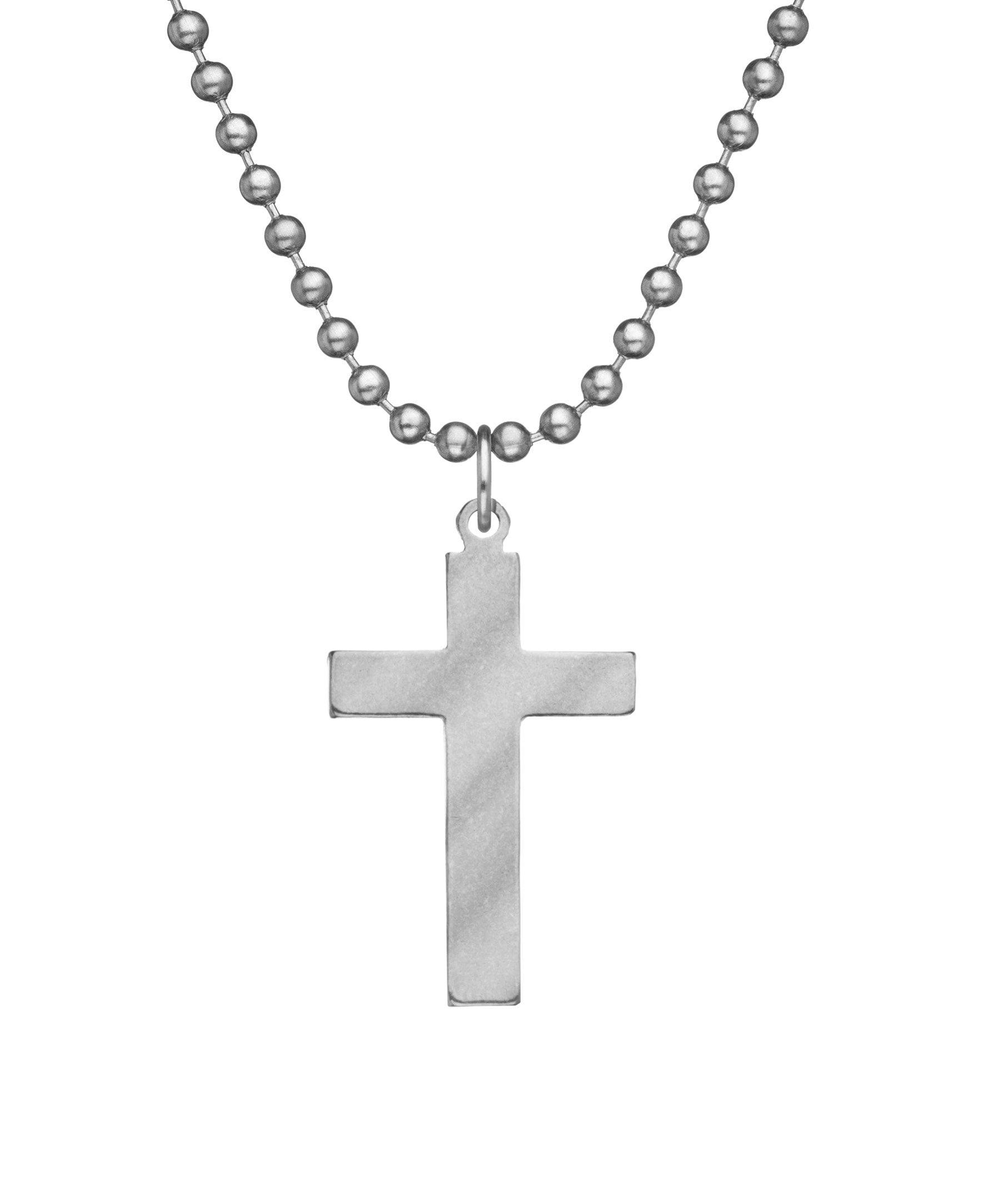 GI JEWELRY® Cross Necklace for Men and Women with Stainless Steel Beaded Dog Tag Chain and Pendant - Genuine U.S. Military Issue