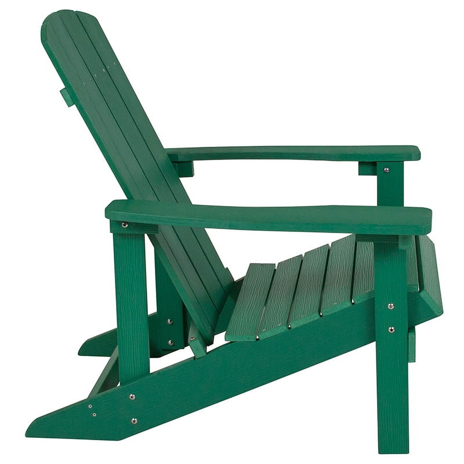 Flash Furniture Charlestown All-Weather Poly Resin Wood Adirondack Chair in Green