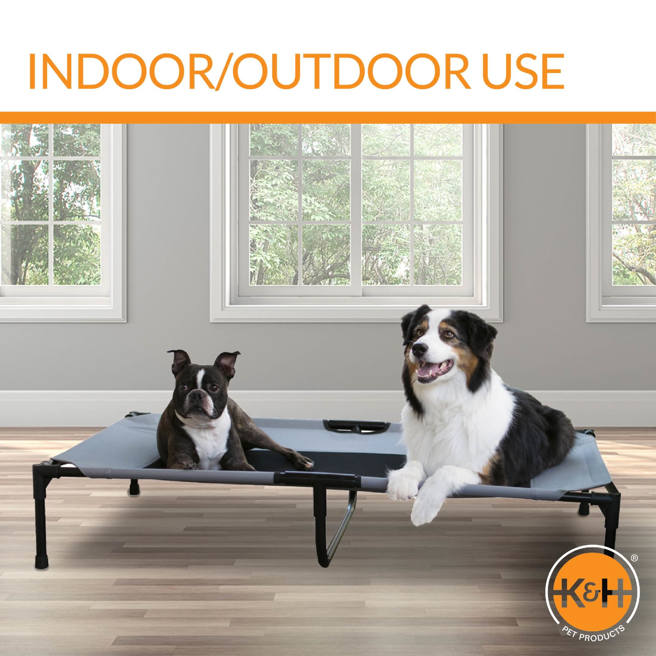K&H Pet Products Original Pet Cot Elevated Dog Bed Gray/Black Mesh X-Large 50 X 32 X 9 Inches