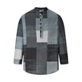 thumbnail image 6 of WREESH Men's Shirts Cotton and Linen Jacket Long Sleeve Printing Shirt Button Cardigan Dark Gray, 6 of 6