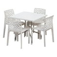 thumbnail image 1 of Strata Furniture Lyra Patio Table with Four Karissa Chairs in White, 1 of 2