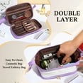 thumbnail image 5 of YOOLIFE Initial Makeup Bag for Women Travel Double Layer Cosmetic Bag Cute Makeup Bag Waterproof Toiletry Bag Personalized Gifts for Women, 5 of 8