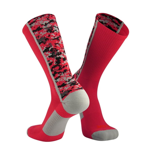 TCK Digital Camo Crew Socks - Scarlet Camo