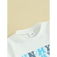 thumbnail image 6 of Bslissey Toddler Baby Boys Summer Outfits Letter Print T-shirt Short Sleeve Tops + Elastic Waist Shorts Sets Infant Casual 2Pcs Clothes 6M 12M 18M 24M 3T, 6 of 10