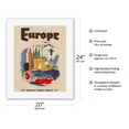 thumbnail image 2 of Europe - Fly by Clipper - Pan American World Airways - Vintage Airline Travel Poster c.1950s - Fine Art Rolled Canvas Print 16in x 20in, 2 of 4
