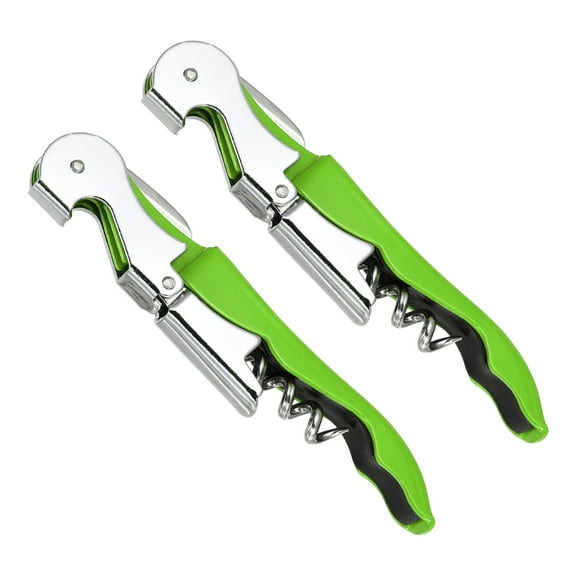 Uxcell 2 Pcs 4.8" Wine Openers Waiter Corkscrew Wine Bottle Opener, Green