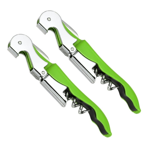 Uxcell 2 Pcs 4.8" Abridores de Vino Sacacorchos de Camarero, Verde
