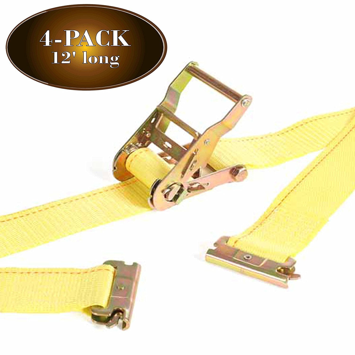 ETrack Spring Fittings Durable Cam Buckle Cargo TieDown Tie Down Motorcycles Four 2 x 16 E Track Strap Trailer Loads by DC Cargo Heavy Duty Grey Polyester Tie-Down Cam Strap
