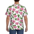 thumbnail image 3 of Bixox Men's Rose Flowers Printed Short Sleeve Skinny Athletic T-Shirt, 3 of 6