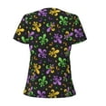 thumbnail image 3 of Uemuo Mardi Gras Carnival4 Drawing Women's Deep V-Neck Low Cut Tops - Casual Loose Fit with Stainless Steel Loop, Soft, Breathable, Perfect for Office, Travel, and Daily Wear-X-Large, 3 of 5