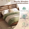 thumbnail image 6 of Costway Queen Size Wood Bed Frame with Slat Headboard Under-Bed Storage Space Caramel Brown, 6 of 9
