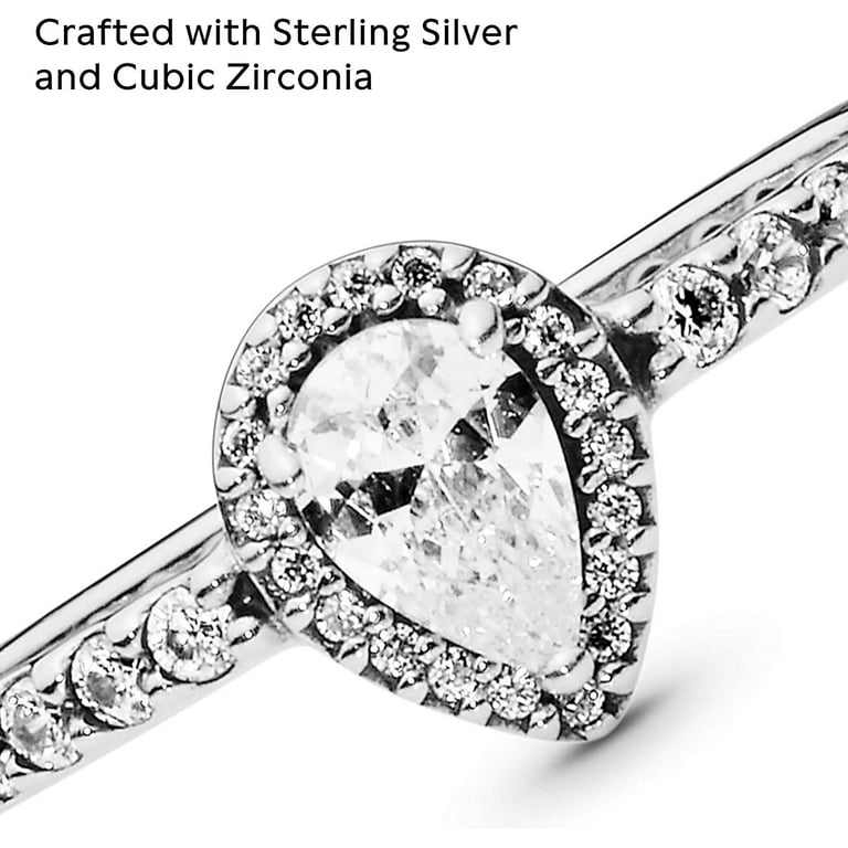 Radiant Teardrop Ring Vintange Cut Clear CZ 196254CZ 58 EU 8.5