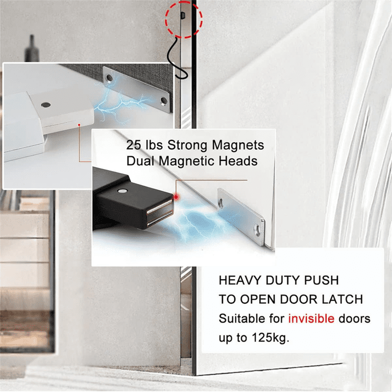 Magnetic Push to Open Cabinet Hardware CBRIVE 2 Pack Heavy Duty Push