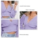 thumbnail image 3 of Top de Manga con Volantes para Mujer Top Sexy con Cuello en V Profundo Top con Inserción de Encaje Diseño de Manga Larga Acampada Suave Y Agradable para la Piel ANGGREK Otros, 3 of 6