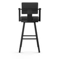 thumbnail image 4 of Amisco Akers 30 In. Swivel Bar Stool - Black Faux Leather / Black Metal, 4 of 9